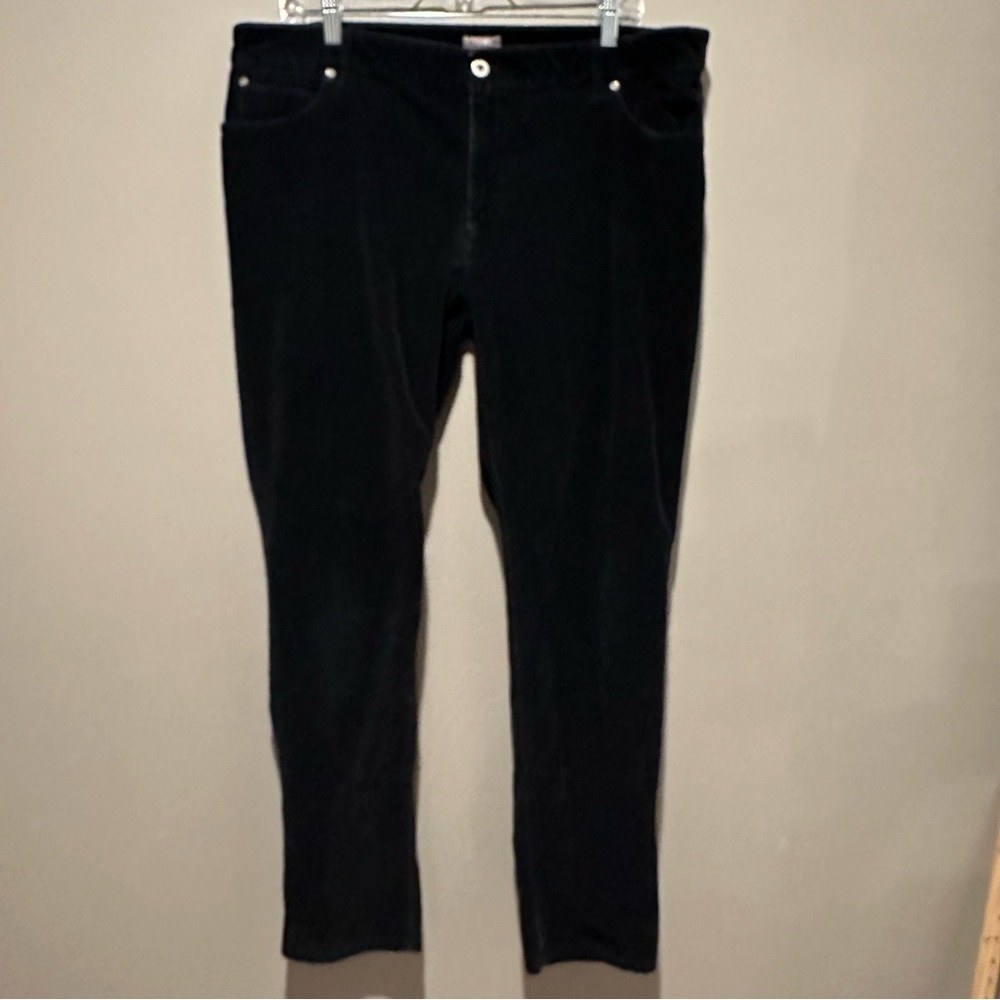 J. Jill Corduroy Pants Womens Size 18 Black Stretch Slim Leg Classic Look
